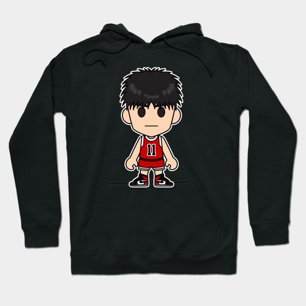 Kaede Rukawa Hoodie by Chibi Pops